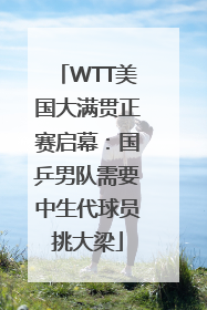 WTT美国大满贯正赛启幕：国乒男队需要中生代球员挑大梁